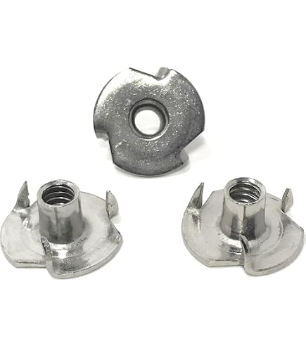 316 Stainless Steel T-Nuts – Marine Grade Pronged Tee Nuts #10-32, Pack Of 25 For Wood & Composite Materials