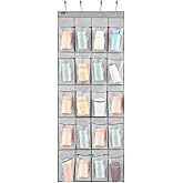 ANZORG Over Door Hanging Water Bottle Holder Cup Organizer for Kitchen Pantry Glass Bottle Storage Rack with 20 Pockets (MESH POCKETS)