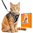 Halypet Cat Harness and Leash Set [H600 Pro] Escape Proof, Adjustable, Breathable, Reflective Black S
