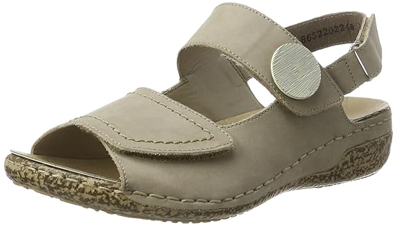 Rieker Damen V7272 Offene Sandalen mit Keilabsatz