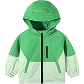 Volunboy Toddler Boys Windbreaker Jackets Patchwork Lightweight Zip Hoodie Outerwear Fall Spring Windproof Hooded Coat