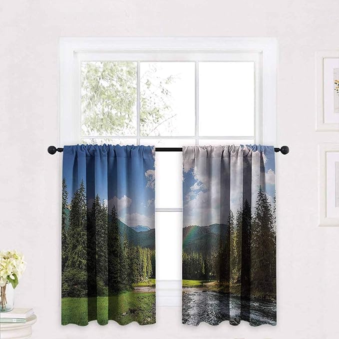 Lake House Decor Collection Half Window Curtain Riverside