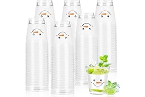 Taikula 120Pcs 1.5oz Disposable Shot Glasses for Christmas - White Black Snowman Plastic Shot Glasses Bulk, Festive Party & Holiday Celebration Decorations (120, White Black Snowman)