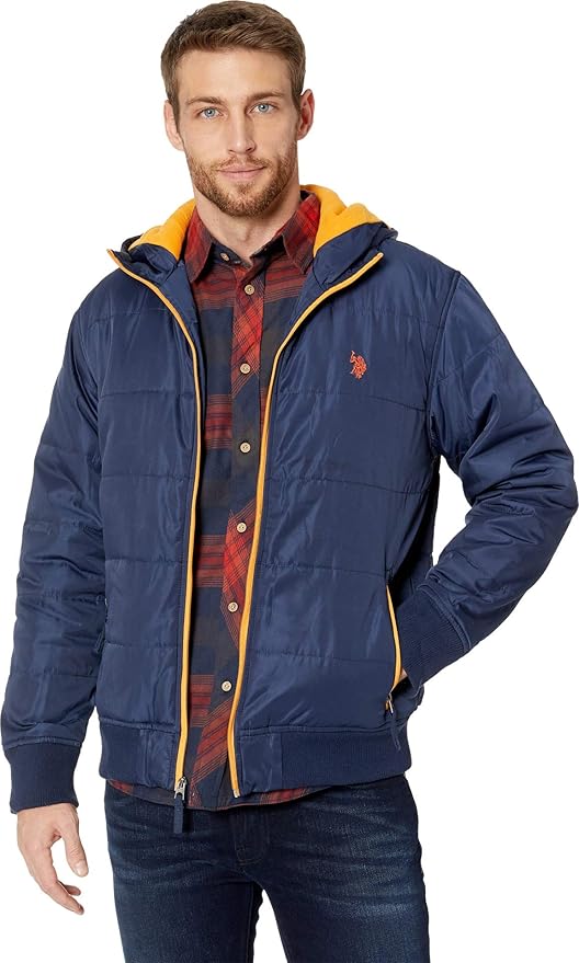 U.S. Polo Assn. Men's Hooded Puffer Jacket : Amazon.co.uk: Clothing