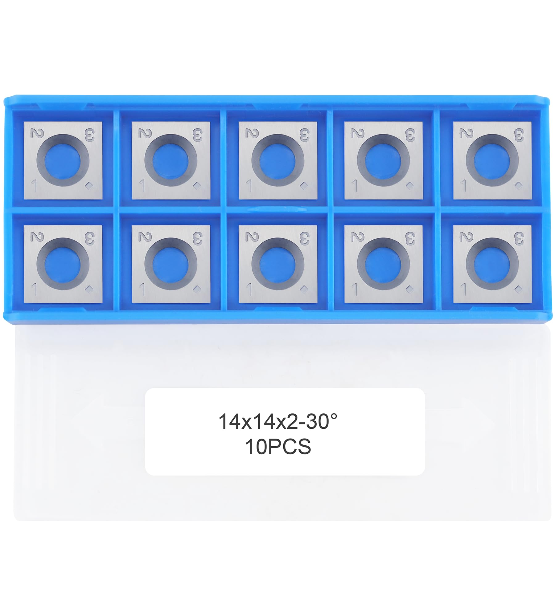 CDBP 14mm Square Straight Carbide Cutter Inserts for Woodturning, 14×14×2mm-30° Replacement Knives for Woodworking Roughing Tool,10pcs