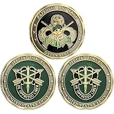 U.S. Army Special Forces Challenge Coin Faithful and True Green Beret Coin (Pack of 3)