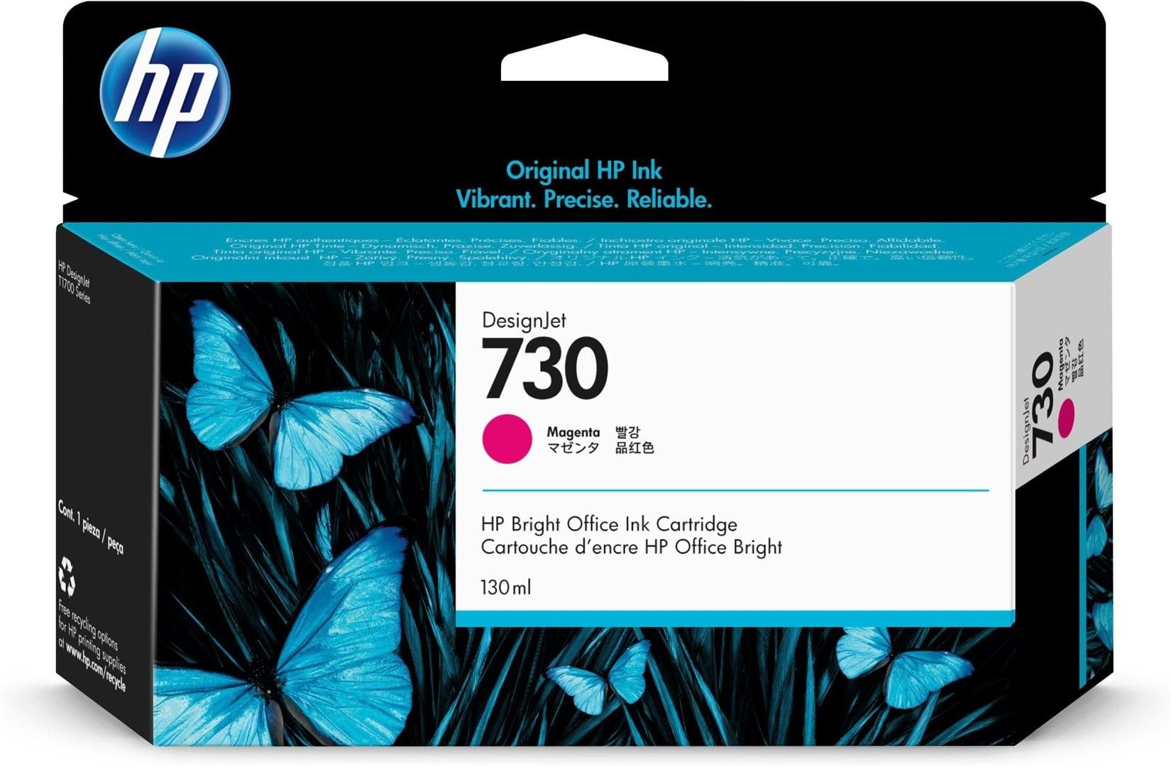 Original Standard Yield Ink Cartridge Compatible with Designjet T1700 Printer Series, 130 ml, Magenta
