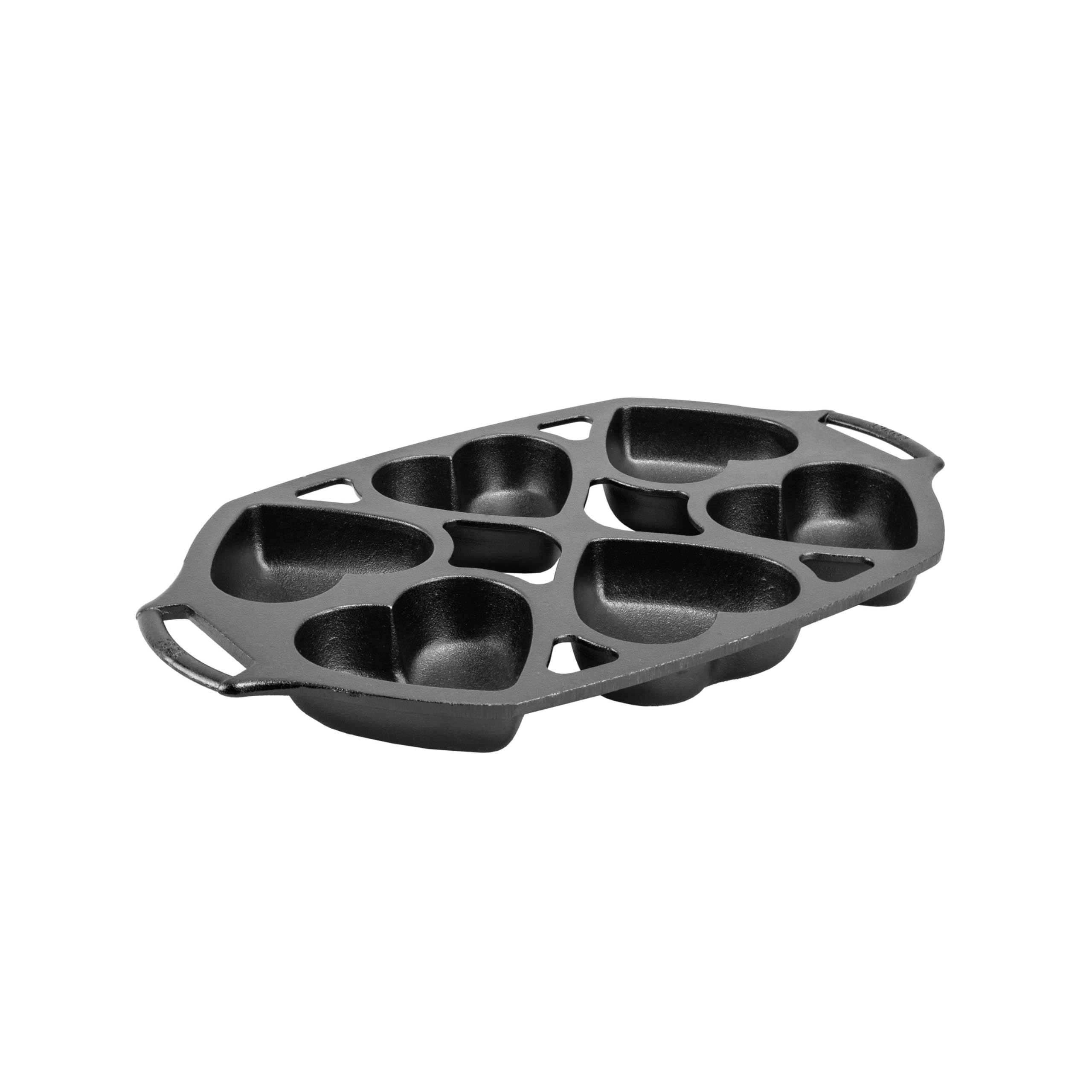 Photo 1 of **HANDLE BROKEN** Lodge Manufacturing Company Seasoned Cast Iron Heart Mini Cake Pan