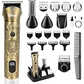 Ufree Professional Beard Trimmer for Men, Electric Shaver Razor, Men Gift | 7 Replaceable Blades for Mustache, Stubble, Face, Body, Nose, T-blade, 12 Adjustable Length Hair Trimmer, Type-C Grooming Kit