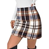 LILLUSORY Womens Plaid Skirt Fall High Waist Flannel Mini Checkered Skirts Winter Corduroy Sweater Dress 2026