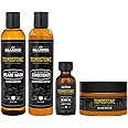 Live Bearded Complete Beard Grooming Kit - Wash, Conditioner, Butter and Oil - Made in the USA with All-Natural Ingredients - Mens Groom Set | Tombstone Scent - Sweet Tobacco, Cedar