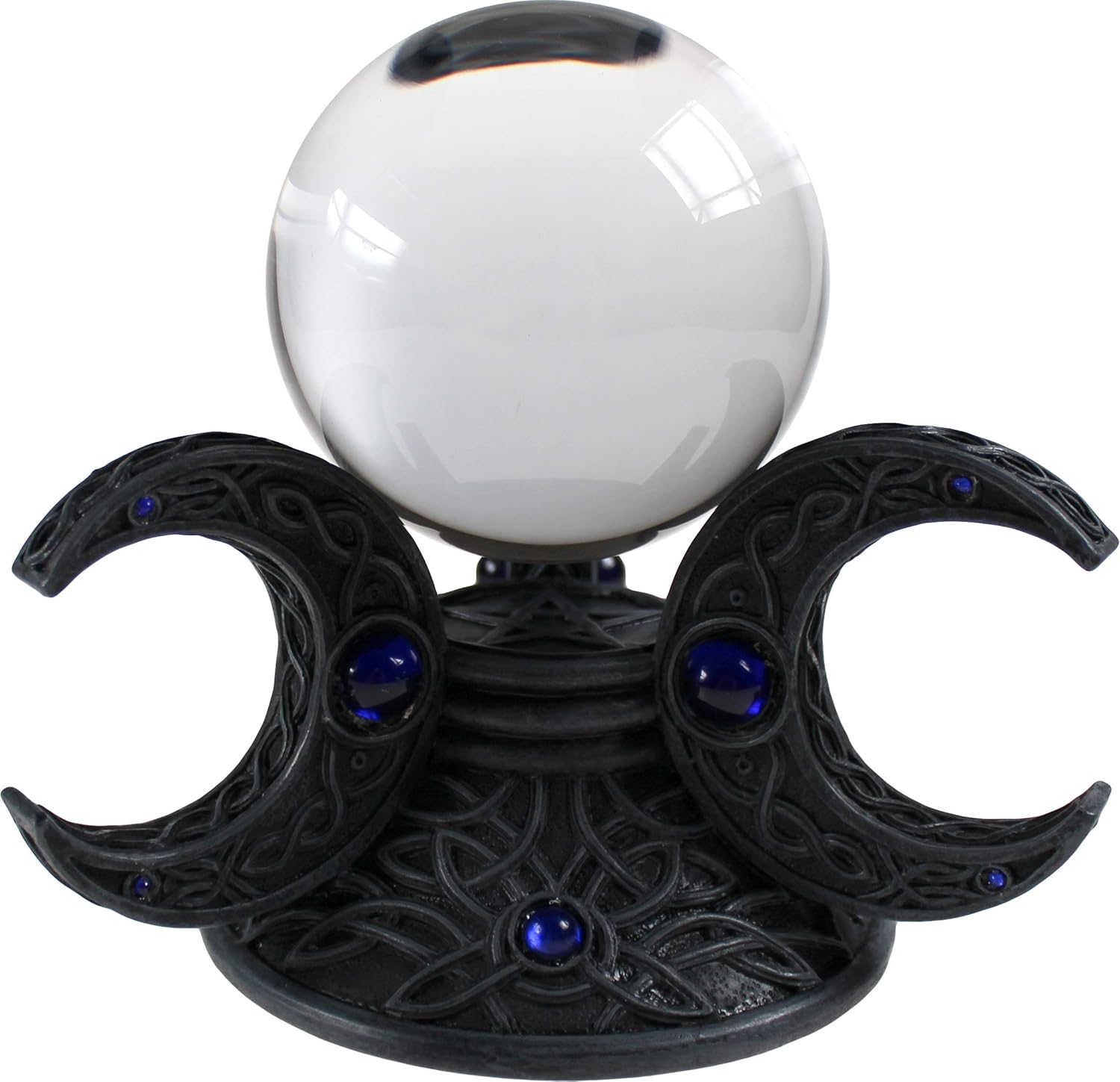 Nemesis Now Triple Moon Crystal Ball Crystal Ball Holder 14.5cm Grey, 10cm - Image 3