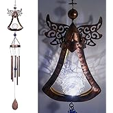 Taman Wind Chime - 42" Angel Solar Lights Wind Chimes Valentine's Day Gift for Outside Crackle Glass Ball LED Decorative Memorial Gift, Aluminum Tubes for Home, Outdoor, Yard, Patio,Garden Decor