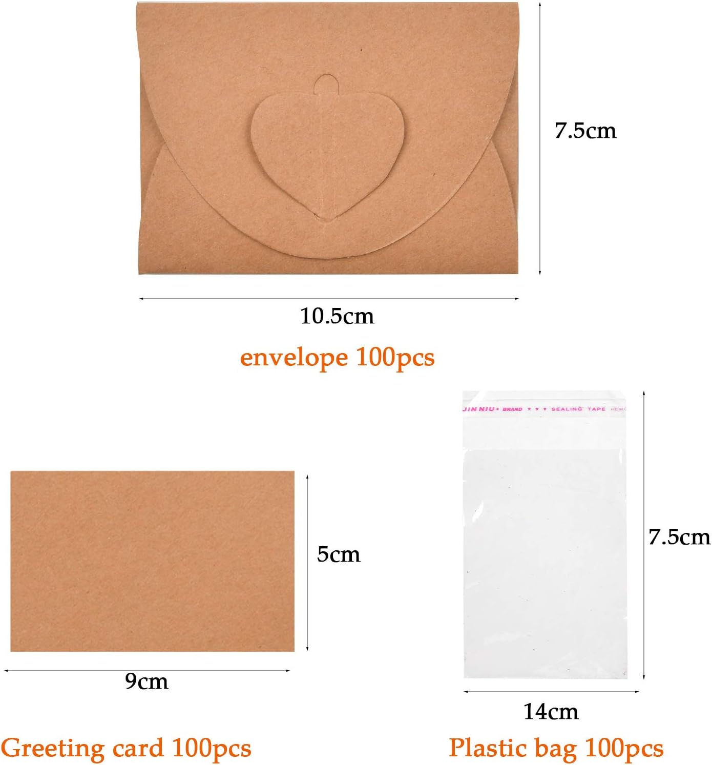 100Pcs Mini Cards and Envelopes Set, Mini Gift Card Envelopes, Handmade