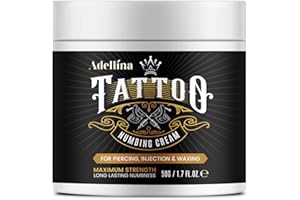 Adellina Tattoo Numbing Cream for Tattoos, Maximum Strength Numbing Cream for Men and Women, 50g/1.7oz