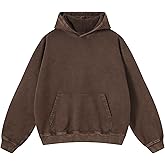 SnowElve Mens Hoodies Vintage Oversized Hoodie Acid Wash Couples Cotton Pullover Hoodies for Men Streetwear Sweatshirts