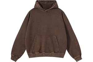 KEEPSHOWING Mens Oversized Hoodies Vintage Hoodie Couples Pullover Acid Wash Hoodies for Men Streetwear Sweatshirts