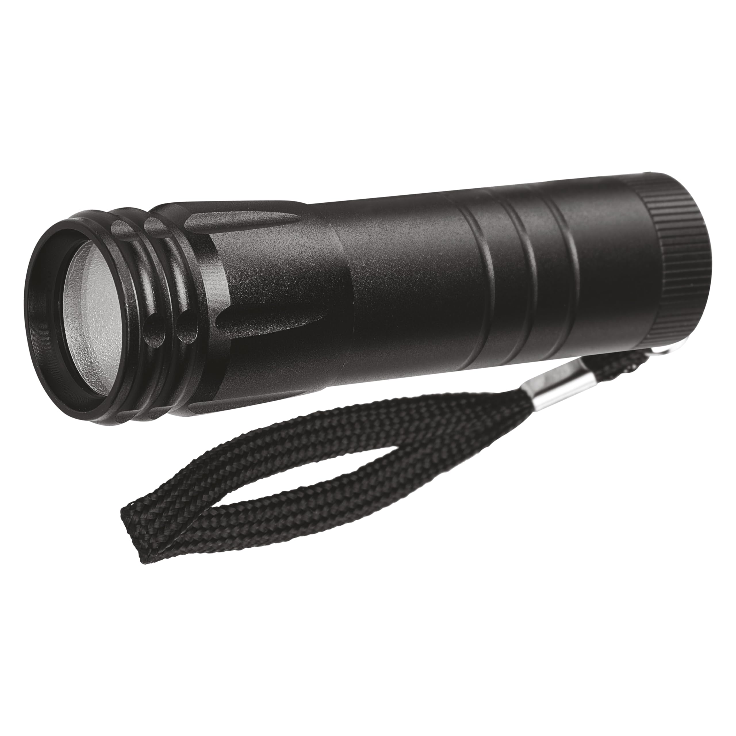 EMOS LED Mini Torch with Loop, IP43 Waterproof Metal Household Lamp, Luminous Flux 100 Lumens, 20 m Beam Range, Battery Operated, Black — image 1
