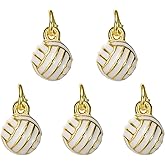 COGCHARGER 5 Pieces Charms for Jewelry Making Bulk Cute Brass Enamel Sports Pendants for Bracelet Necklace Earring DIY Supplies