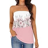 Womens Tube Tops Summer Casual Backless Strapless Tank Blouse Off The Shoulder Tunic Shirts