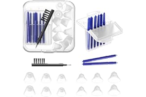 Wovnet Hearing Amplifier Accessories Kit, Compatible with Audien Hearing Amplifier Cleaning Tools, Includes 6 Sizes Silicone Dome, Cleaning Brush and Screwdriver, Wax Guards, Carrying Case(8 Pcs)