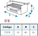 EL ZORRO 71517-tiroir BBQ Grill with Elevator & Stainless Steel Grate view 2