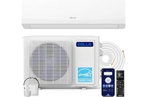 DELLA Serena 22 SEER2 18000 BTU Smart Wifi Mini Split Heat Pump Works with Alexa, Energy Star 1.5 Ton Pre-Charged 230V Ductless AC Unit Inverter System for Rooms up to 1000Sq.Ft, 16.4ft Install Kit