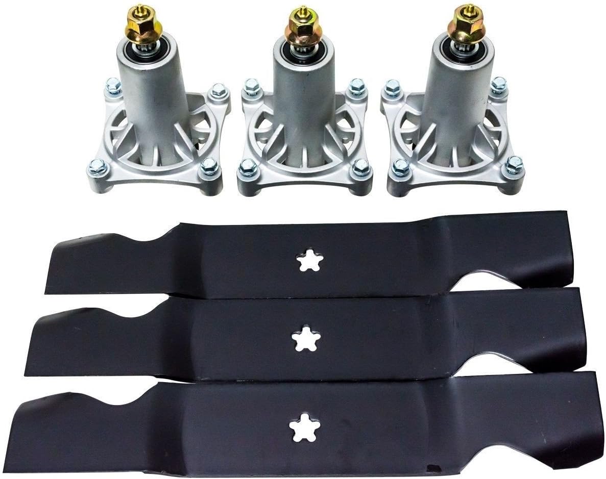 Deck Blades Spindles Compatible With Husqvarna 54 Lgt2654 Gt2254 532187254 532187256 539112053 532187281 532187292 532192870 539112057