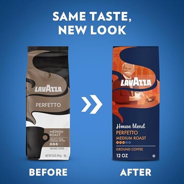 LAVAZZA HOUSE BLEND PERFETTO GROUND COFFEE 12OZ BAG, MEDIUM ROAST, FULL-BODIED, INTENSITY 3/5, 100% ARABICA, IDEAL FOR DRIP BREWERS, (PACK OF 1) – PACKAGE MAY VARY