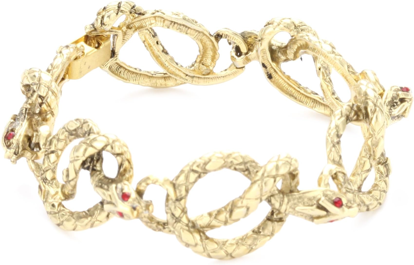 Shameless Jewelry "Animal Attraction" Antiqued Gold Snake Link Bracelet