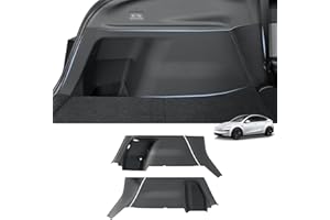 LUCKEASY Rear Trunk Side Full Protective Cover for Tesla Model Y Juniper 2026 2025 5 Seat TPE Rear Trunk Left & Right Inner Side Full Wrap Guards Cover Velcro Stick Cargo Side Pad Accessories Black