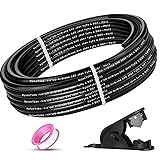 1/4" OD x 50FT DOT Air Line Tubing Kit Black SAE