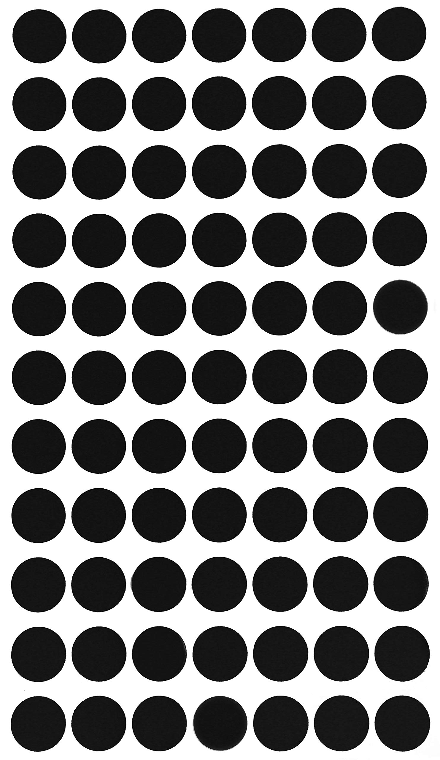 Coloured Dot Sticky Labels 1.5cm Black Labels Removable Easy Peel1 5mm - 770 Pack by Royal Green