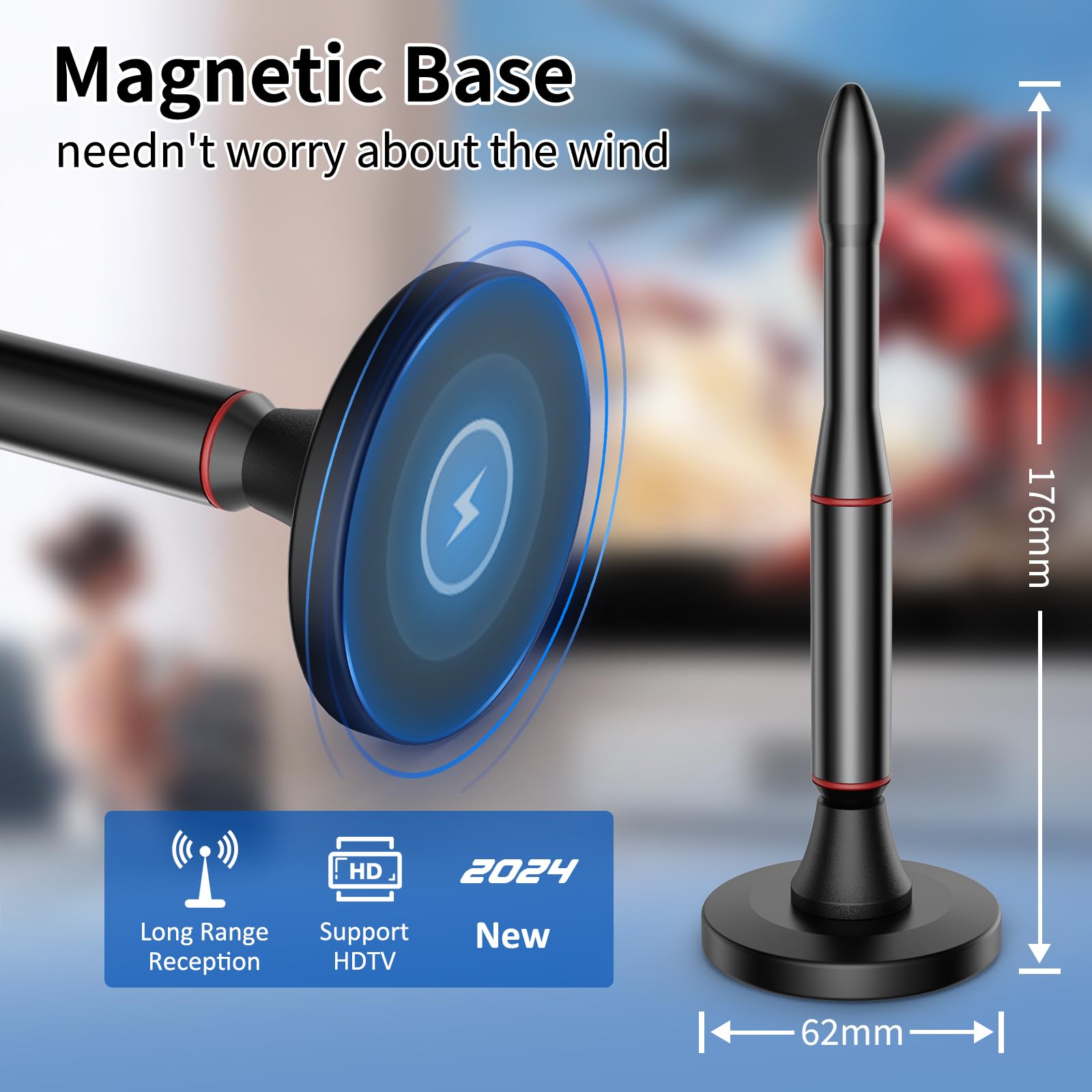 TV Antenna Indoor,650+ Miles Long Range Digital Antenna Indoor for All TV,Antenna for Smart TV for Local Channels,Supports 4K, 1080p