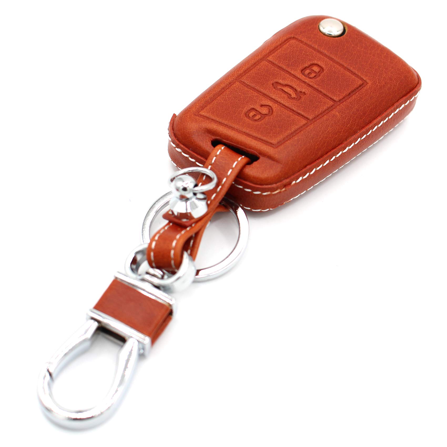 VB Finest Folia Leather Key Case Light Brown