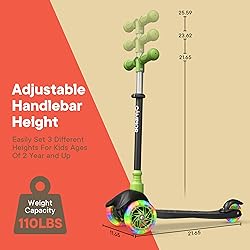 Black & Green Mini 3 Wheel Scooter for Kids