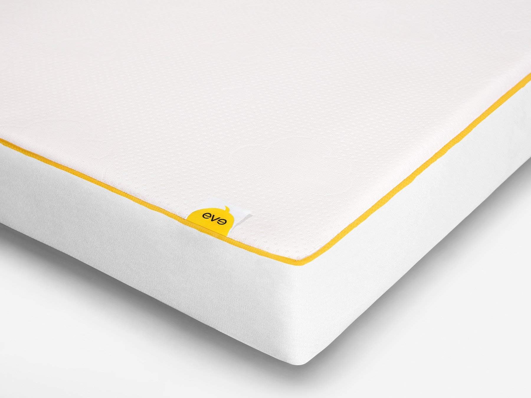 eve Sleep Baby Cot Kids Breathable, Waterproof Memory Foam and Spring Bed Mattress, 60 x 120cm, Polyester, White