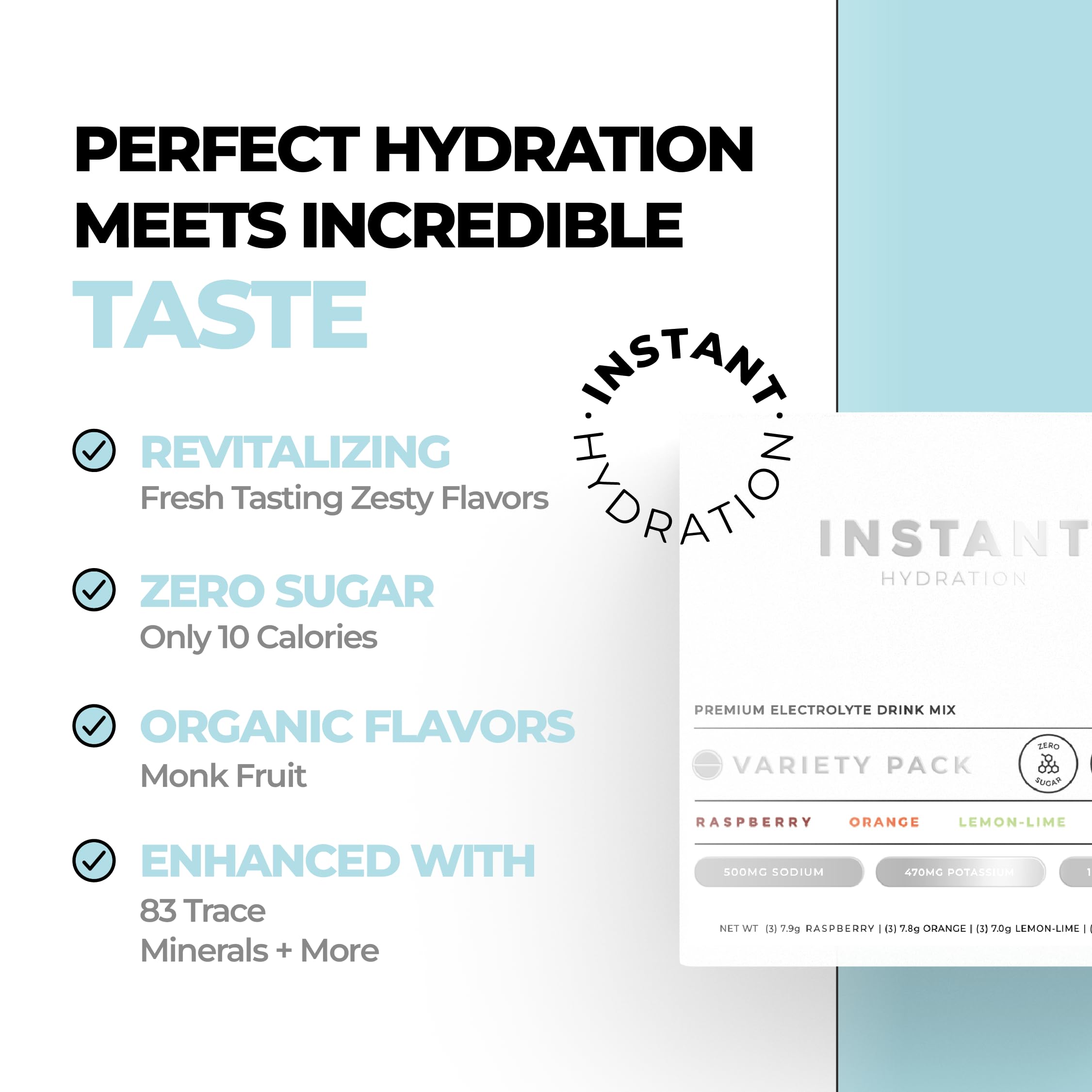 Instant Hydration Electrolytes Powder Packets