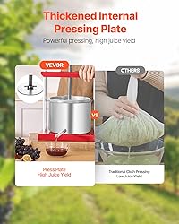 VEVOR 1.6 Gal/6L Fruit Wine Press, 2 Stainless