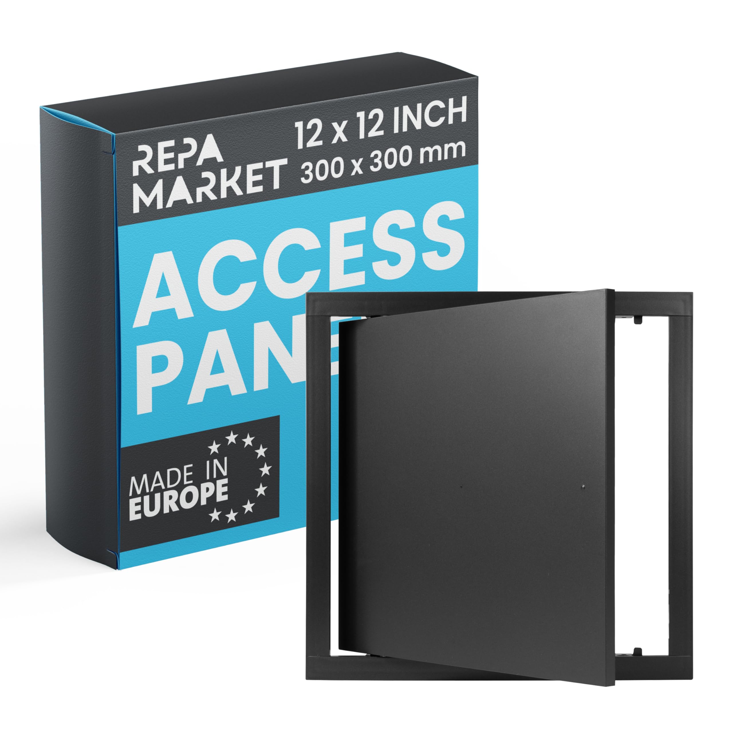 Repa Market 300 x 300 mm Anthracite Plastic Inspection Hatch - Plasterboard Access Panel for Walls & Ceilings, Bath Panel & Fuse Box Cover Cabinet, Access Hatch, Wall Access Panel for Plumbing