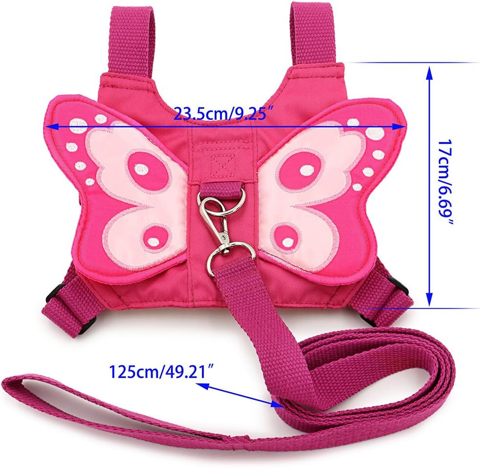 BTSKY Baby Toddler Kids Butterfly Wings Safety Harness Reins Strap Belt Lead Pink - Image 3