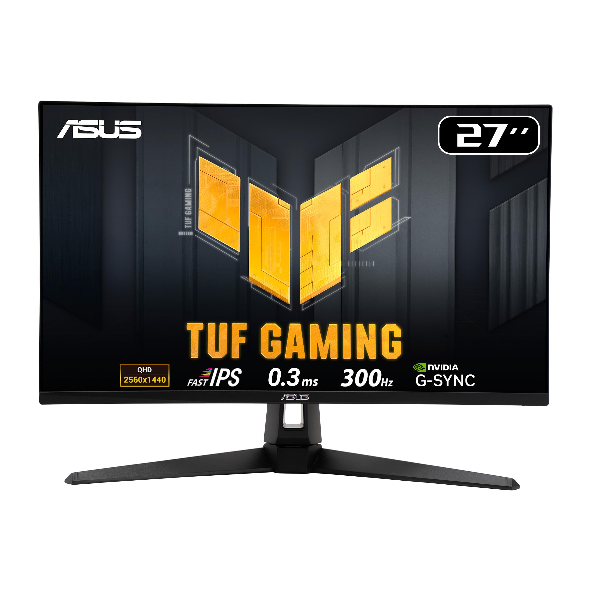Asus Tuf Gaming Vg27Aqm5A 27&Quot; Qhd Fast Ips 300 Hz 1 Ms Built-In Speakers Gaming Monitor