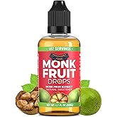 Monk Fruit Extract (6 Drops = 1 Tsp of Sugar) Zero Calories, Non-GMO, No Fillers - Liquid Monk Fruit Sweetener No Erythritol 