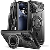 SUPCASE for iPhone 15 Pro Case with Stand (Unicorn Beetle Pro Mag), [Built-in Screen Protector & Belt Clip] [Compatible with MagSafe] Military-Grade Magnetic Phone Case, Black