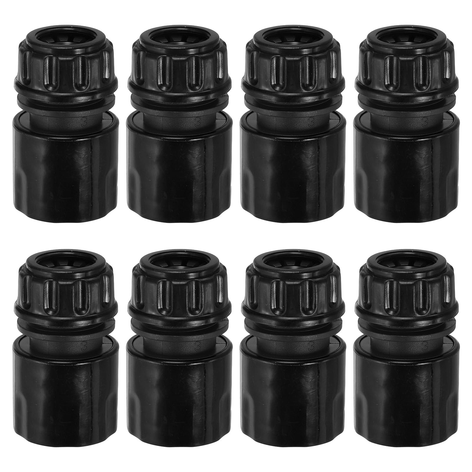 PATIKIL 1/2" Garden Hose Quick Connector Repair Extender, 8 Pcs Plastic Garden Water Hose Connectors Fittings Leakproof Design, Black