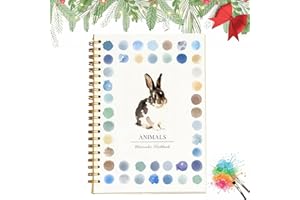 Watercolor Workbooks with 12 Illustractions - Animal Illustration Practice Book for Beginner Friendly Watercolor Techniques,S