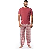 IZOD mens Short Sleeve Jersey Top and Printed Pants Pajama Sleep Set