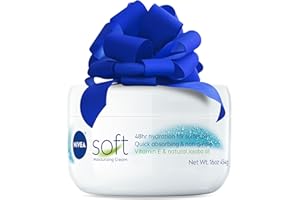 NIVEA Soft Refreshingly Soft Moisturizing Cream, Lightweight Body Moisturizer for Face, Body and Hands, Body Cream Enriched with Jojoba Oil and Vitamin E, 16 Oz Jar