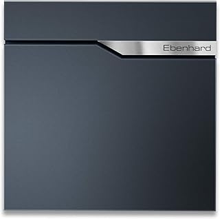 Metzler Moderner Briefkasten in Anthrazit RAL 7016 - Wandbriefkasten inkl. Zeitungsfach - Postkasten mit Namensschild aus V2A Edelstahl - Postkasten, Größe: 37 x 37 x 10,5 cm