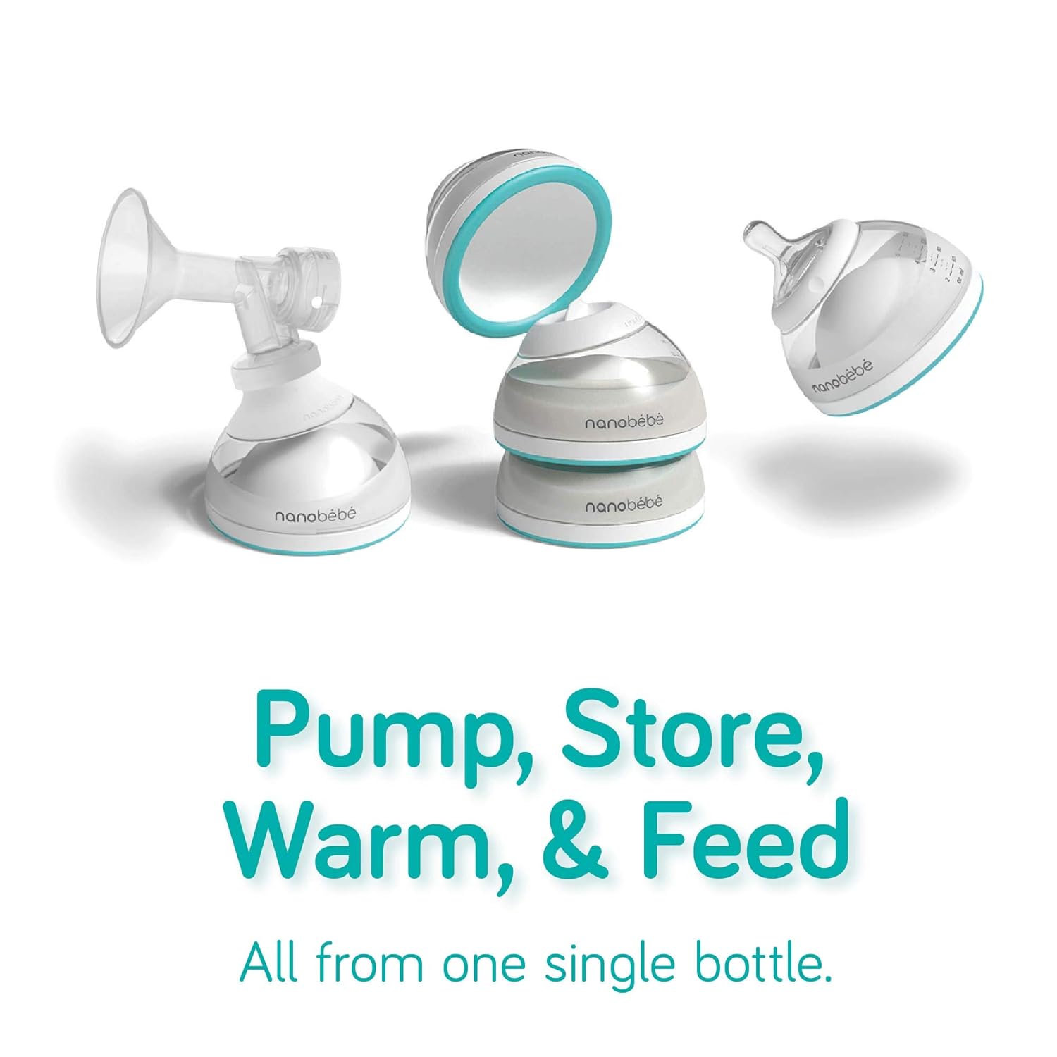 nanobebe Breastmilk Baby Bottles for Breastfed Babies, Breastfeeding Newborn Breast Like, Anti Colic, Easy Latch, Preserves Breast Milk nutrients 3pk (Award Winning Innovation), Teal : Baby